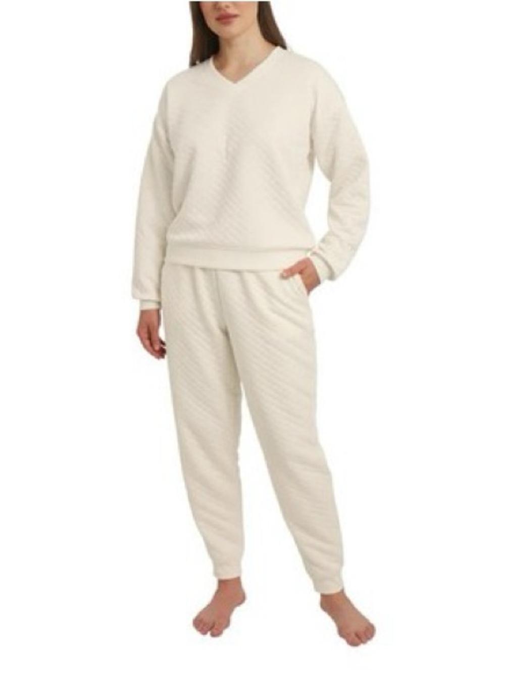 Lands' End Quilted Cream Lounge Set